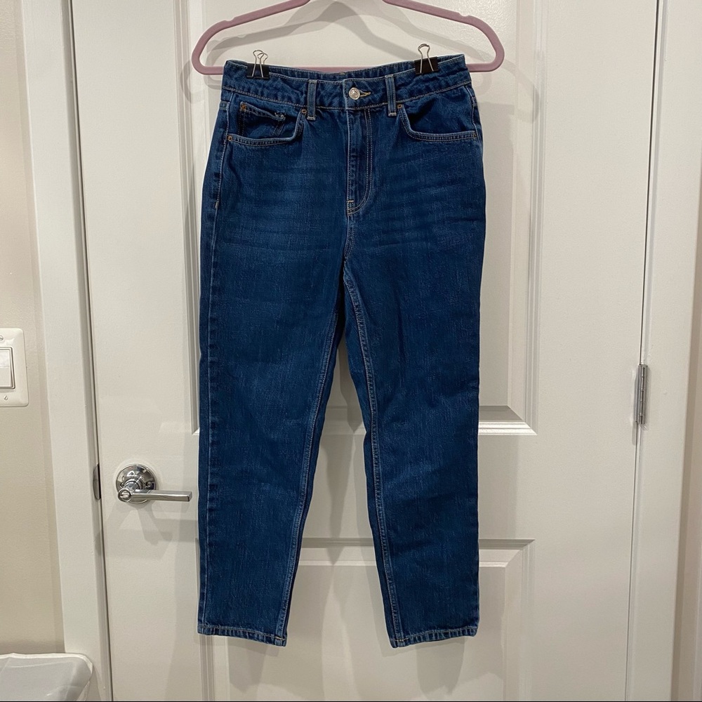 Topshop - Moto Mom Jeans - Dark Wash - Size 28P